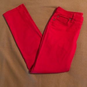 Ann Taylor Loft Modern Skinny Pants - Red Size 6